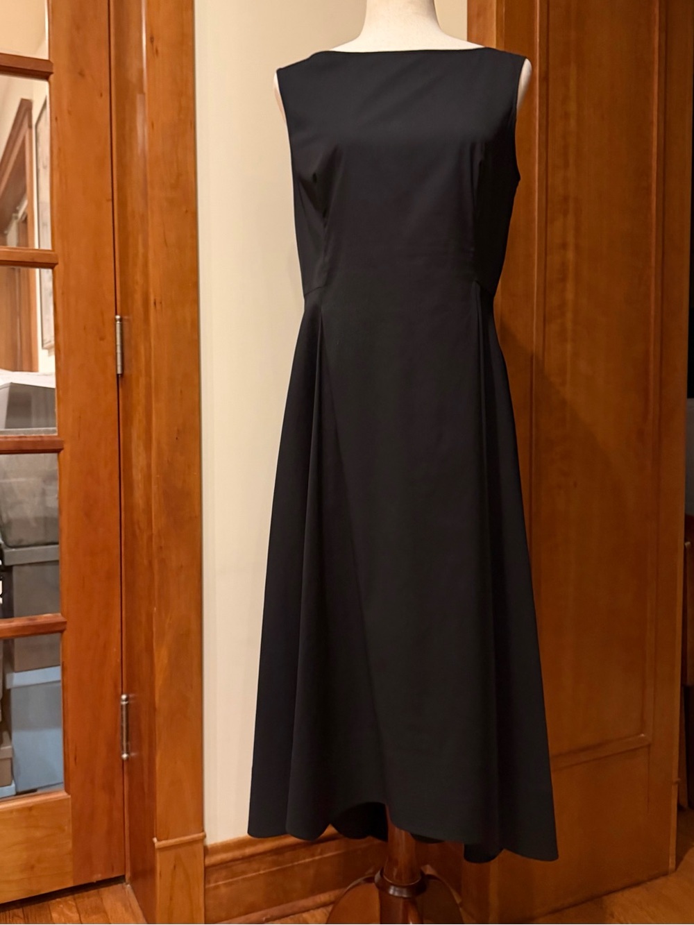 Lafayette 148 New York Black Midi Boatneck Dress